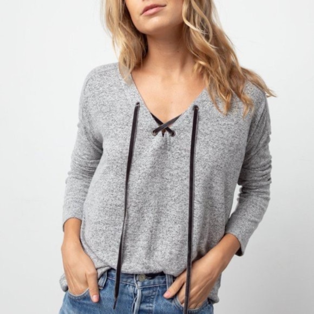 Rails Leigh Melange Grey Top